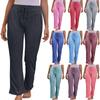 Женские повседневные однотонные быстросохнущие широкие брюки для йоги, спортивные и фитнес-брюки