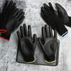 1/6 Pairs Non-slip PU Black Labor Protection Coated Polyurethane Work Gloves
