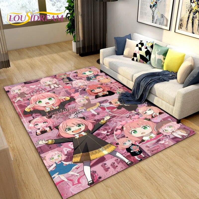 SPY×FAMILY Japan Anime Cartoon Area Rug,Carpet Rug for Living Room Bedroom Sofa Doormat Decoration, Kids Play Non-slip Floor Mat