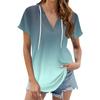 Женские летние футболки с V-образным вырезом, толстовки с коротким рукавом, туники, повседневные свободные туники, толстовки