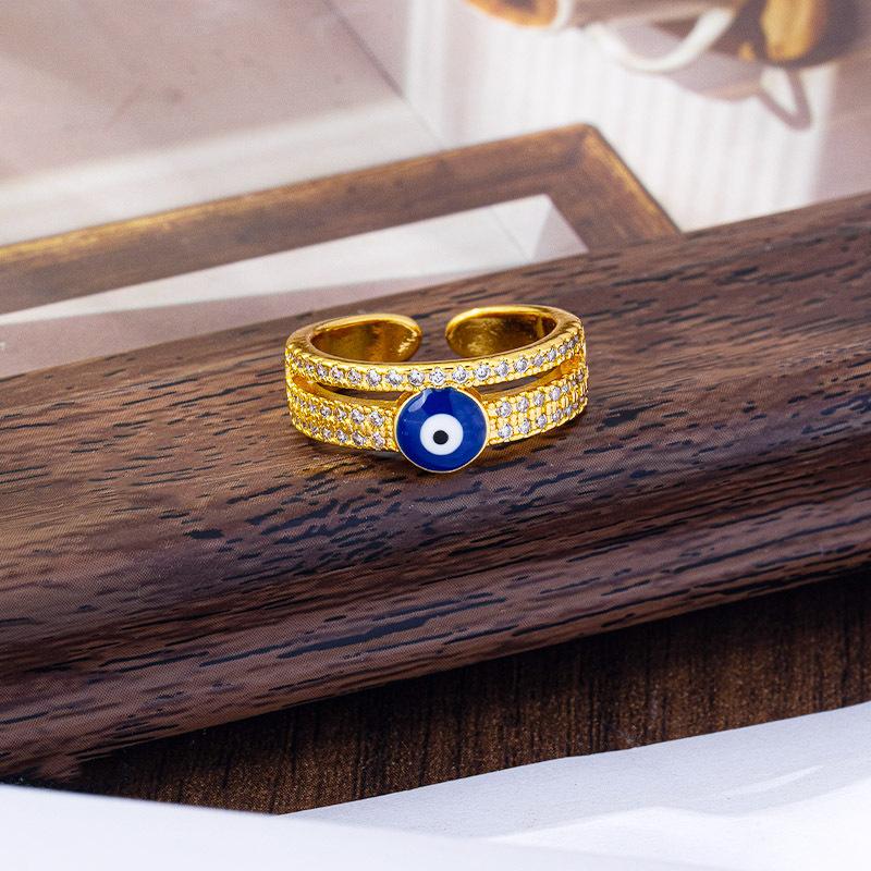 Oil Dripping Devil's Eye Ring Women's Simple Ring
