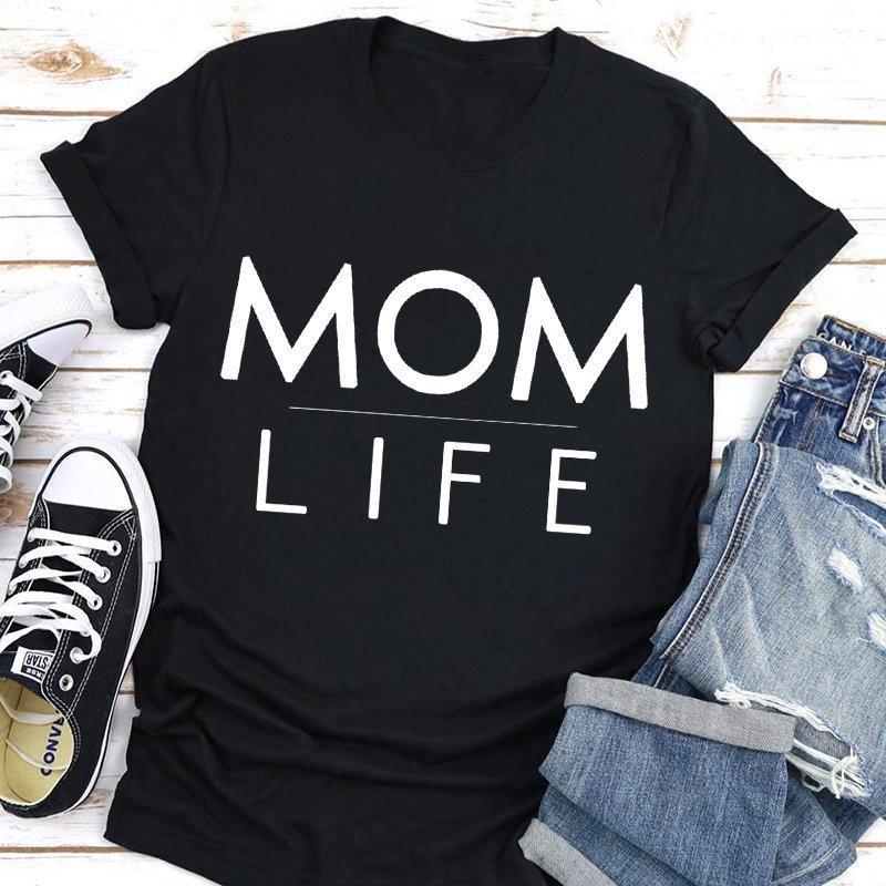 Летние женские футболки с короткими рукавами и круглым вырезом с принтом LOVE Mom из хлопка