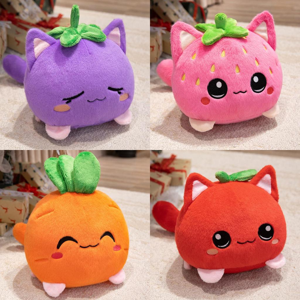 Fruit Cat Plushie Strawberry Cat Stuffed Animal With Pp Cotton Filling For Kids Play