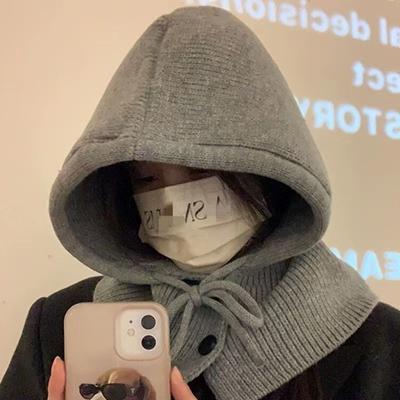 Осень-зима в стиле толстовки с капюшоном, шапка-бини для женщин, мужчин, вязаный шейный платок, шапка для девочек, женская однотонная теплая берет-воротник, тюбетейка