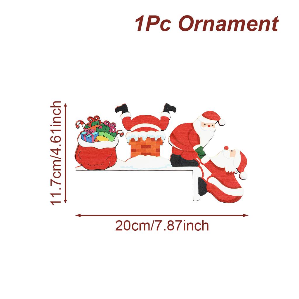 Christmas Santa Claus Wooden Door Frame Decoration Merry Christmas Decor for Home 2025 Navidad Xmas Tree Ornament New Year 2026