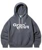 Свободный двусторонний худи с начесом и оригинальным логотипом-шариком - Серый