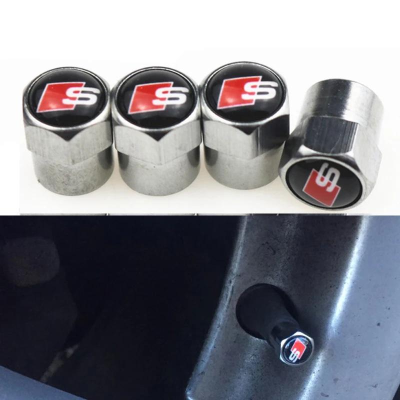 4 pcs metal car tire valve cap waterproof cover For tt A3 A4 A4L A5 A6 A6L A7 Q3 Q4 Q5 Q6 Q7 b8 b6 c6 s4 s5 s6 Car Accessories