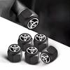 WNIS1 5Pcs Car Tire Valve Stem Caps Dustproof Waterproof Wheel Cover Accessories for Toyota Hilux Yaris Corolla Camry CHR Auris Tacoma