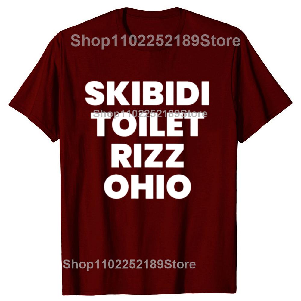Skibidi Toilet Rizz Ohio Funny Meme Retro Vintage Graphic T-shirts Men Fashion Oversized Tshirt Cotton Loose Oversized T Shirt