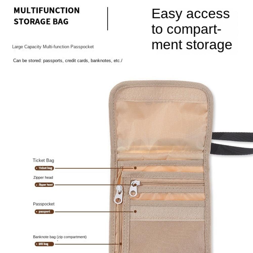 Нейлоновый дорожный шейный чехол Дорожные аксессуары Кошелек для паспорта Чехол для документов Регистрация на рейс в самолете