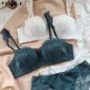 DKGEA Кружевной бюстгальтер с глубоким V-образным вырезом, бюстгальтер пуш-ап, женский сексуальный комплект нижнего белья