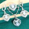 Heart Shaped Explosive Micro Inlay Jewelry Europe and The United States Hot Anti Allergy Zircon Necklace Earring Jewelry Set