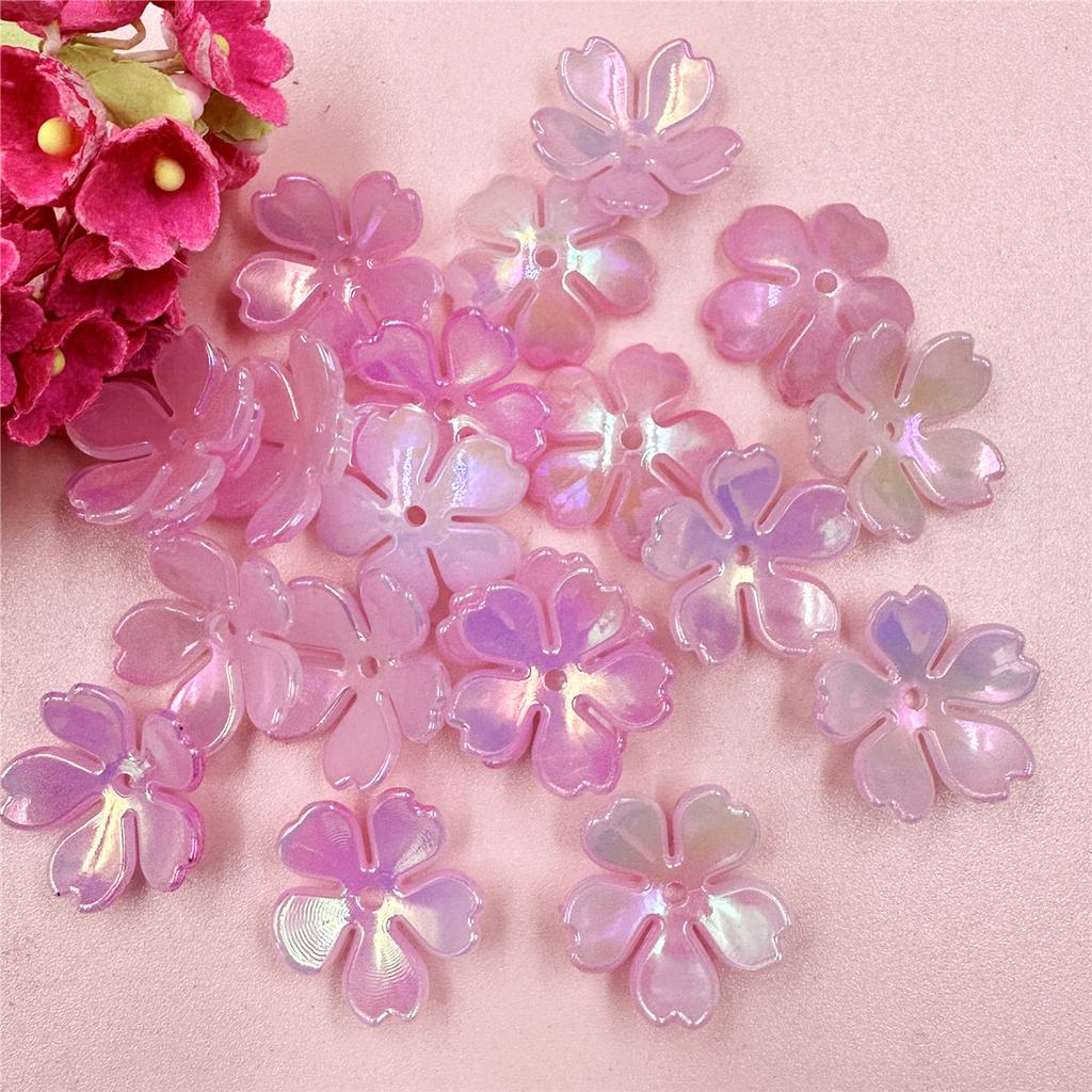 20 шт. DIY Фурнитура Акриловые Свободные Бусины Ручной Работы Разноцветные Цветы для Изготовления Ювелирных Изделий Бисероплетения Ожерелье Браслет Аксессуары