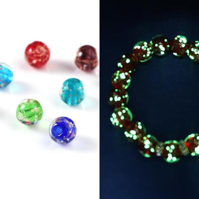 10 шт. Светящиеся ночью разноцветные матовые стеклянные бусины для браслета, ожерелья, для изготовления украшений своими руками