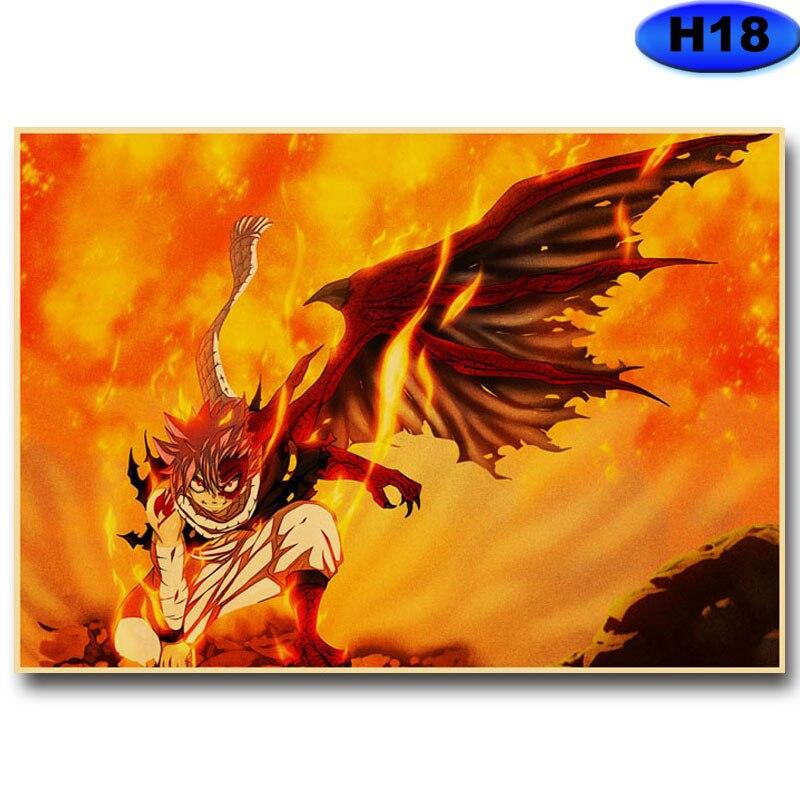 Anime Fairy Tail Posters Wall Stickers Kraft Paper Retro High Definition Poster Home Decor Living Room Bedroom Bar Decoration