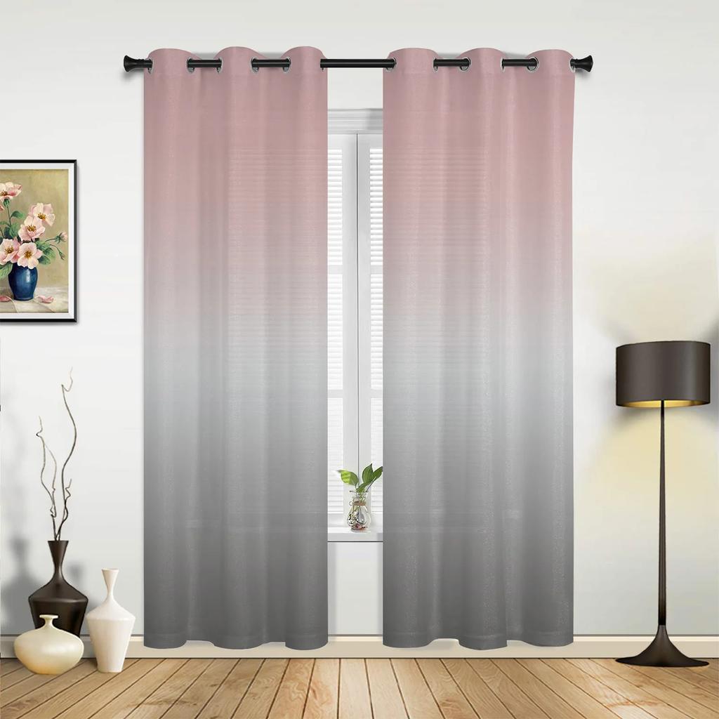 Розовые серые градиентные шторы для спальни, гостиной, шторы для кухни, детской комнаты, занавески для окна, современный домашний декор