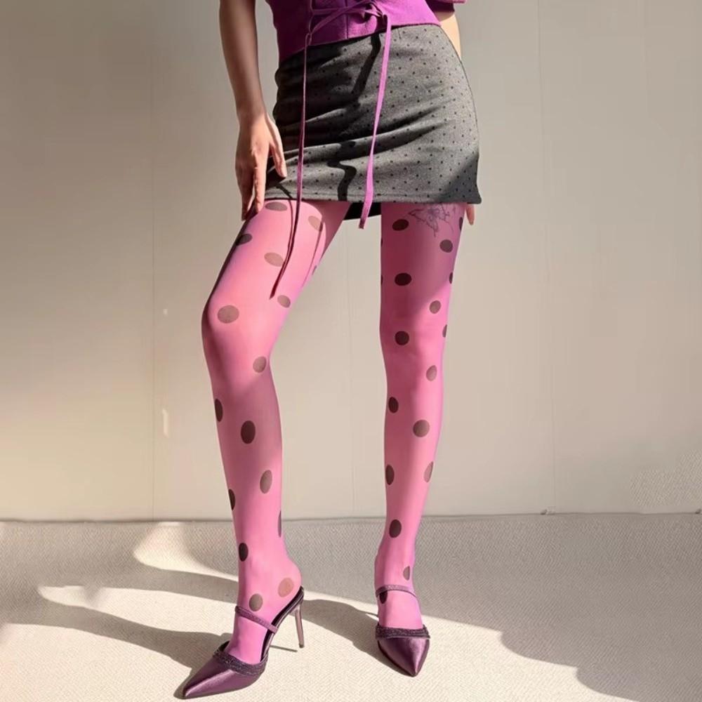 Translucent Polka Dot Tights Ultra-thin Printed Pantyhose Sheer Pantyhose JK Skirt Accessories