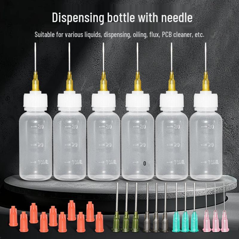 Industrial 30ml Dispensing Bottle Set with Needles for Pigments, Flux, Solvents, and Oils