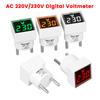 AC 220V/230V светодиодный вольтметр EU вилка квадратный вольтметр детектор монитор 50-500V цифровой индикатор вольтметра