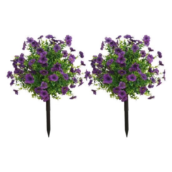 Искусственное топиарное дерево, искусственный кустарник с цветами, устойчивые к ультрафиолетовому излучению, искусственные растения с колышком для наружного, внутреннего сада, крыльца, декора