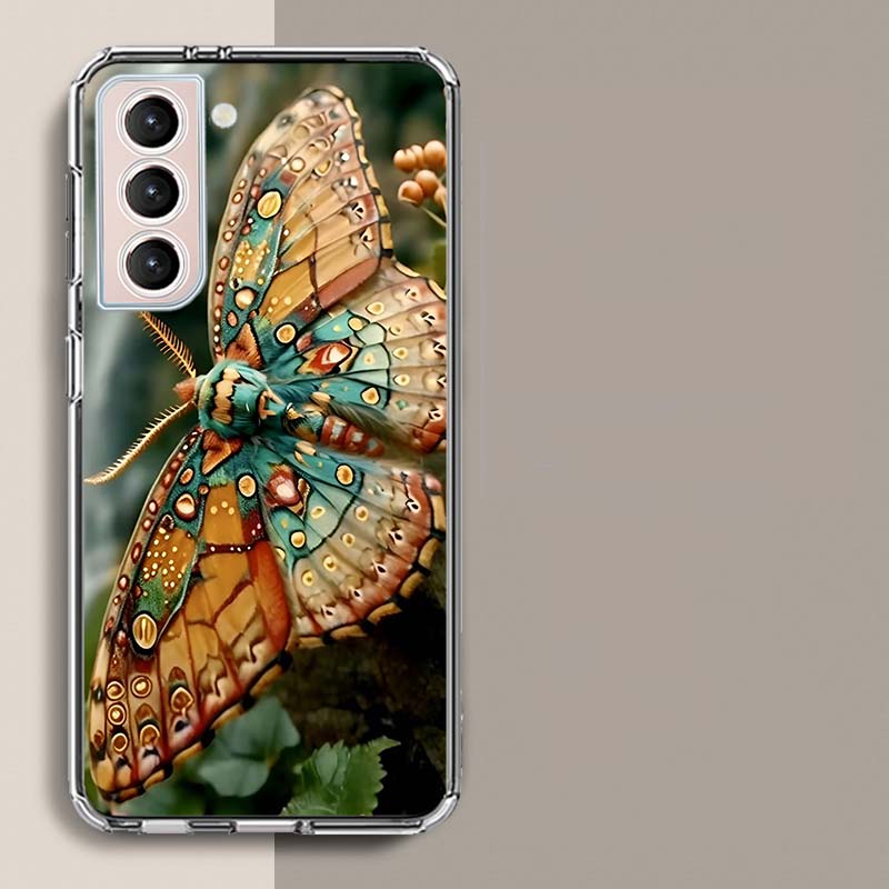 Moth Macro Phone Case For Samsung Galaxy S25 Edge S24 S23 FE S21 S20 S10 Plus S22 S26 Ultra Cover Clear Cases TPU Capa Shell Coq