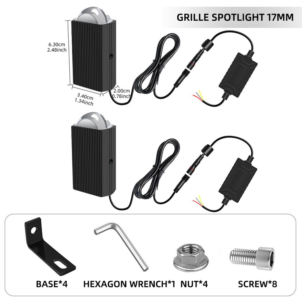 2PC 10V-80V Grile LED Light Dual Beam Car Front Headlight Motorcycle ATV Offroad 4x4 Projector Lens Car Fog Offroad with Fun