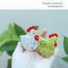 Colourful Glass Rooster Figurine Stable Base Turkey Animal Miniature Modern Home Xmas Gift Table Decoration
