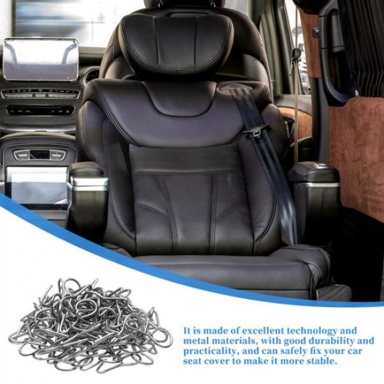 100 Pcs Metal Car Seat Cover Hooks Cushion Fixing Hooks Fastener Car Accessories
