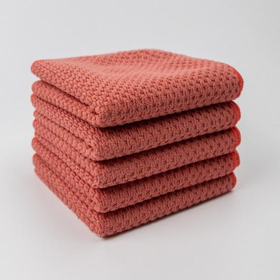 5Pcs Microfiber Dishcloths Absorbent Rag Kitchen for Washing Dishes Cleaning Cloth Textured Reusable Wiping Glassware