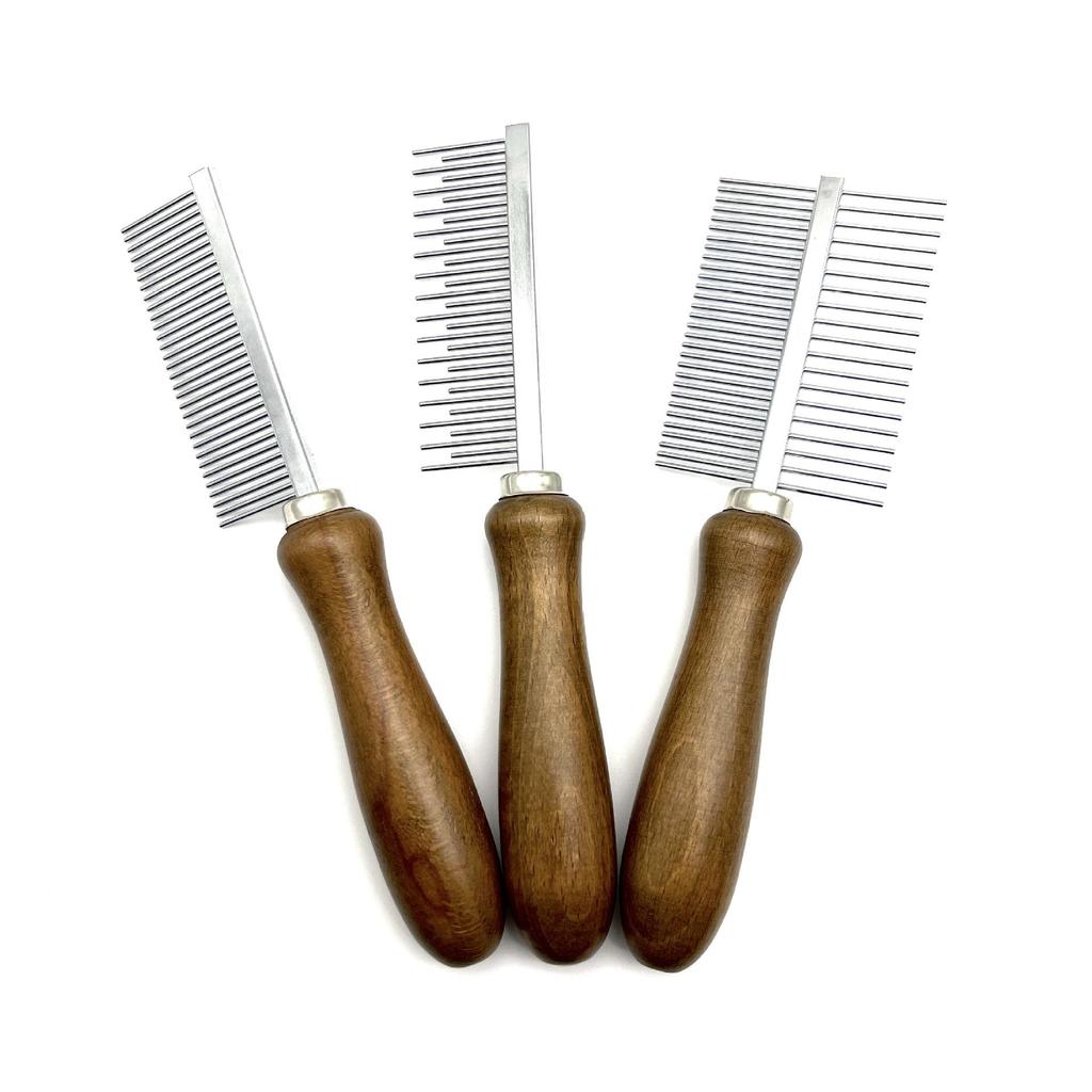 Антикварная расческа для питомцев из массива дерева для кошек и собак