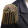 Suit Dress Shoulder Flower Jewelry Metal Diamond-Studded Costumes Tassel Epaulette Accessories Shoes Clothing Applique