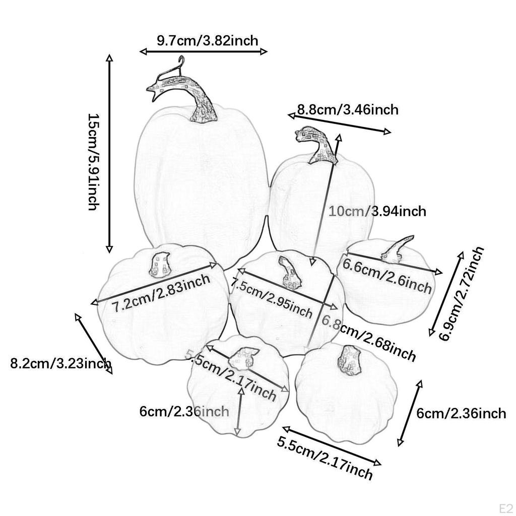 Набор из 7 искусственных тыкв, Хэллоуинский декор, Декоративное деревенское украшение, Реквизит для осенней экспозиции