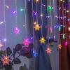 Christmas Decorations Snowflake Window Curtain Garlands LED Icicle Fairy Lights Outdoor Garland Home Party Garden New Year Decor
