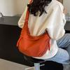 Trendy Women'S Soft Cloth Shoulder Bag Solid Color Student Casual Style Big Handbags Crossbody Bags For Women Shoulder Hobos Bag