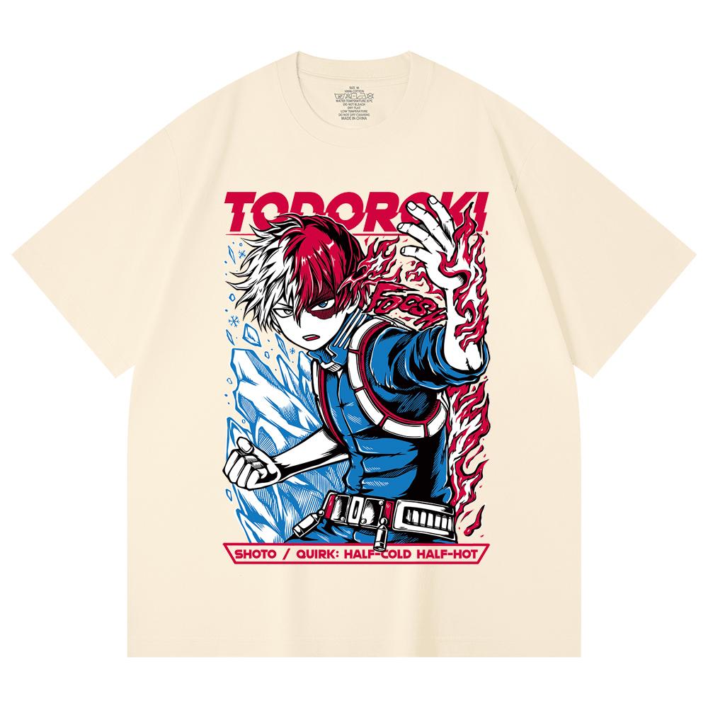 230 Gsm 100% Cotton My Hero Academia V10 Shoto Print Unisex Heavy Cotton T Shirt