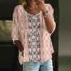 Женский повседневный модный топ с рукавом три четверти, свободного кроя, с круглым вырезом и цветочным принтом
