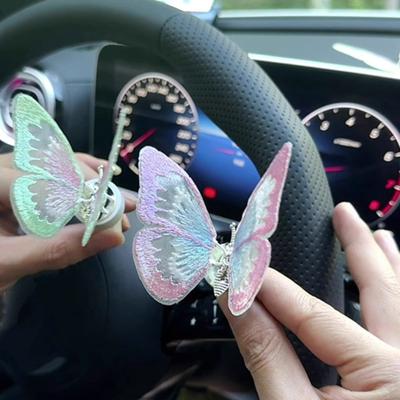 Украшение для автомобиля в виде бабочки для центральной консоли, клейкий дизайн воздуховыпускного отверстия, декор в виде танцующей бабочки, красочное украшение для салона автомобиля