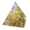 Уникальная Пирамида Оргонита Ручной Работы с Натуральной Кристальной Макадамой для Сияющего Домашнего Декора