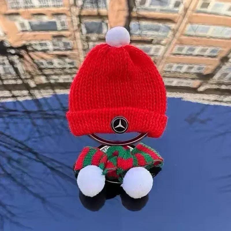Red Christmas Hat Car Hood Grille Chrome Star Emblem Gifts For Mercedes Benz Maybach W240 E S Class E300l W217 W220 W221 W222 fui8