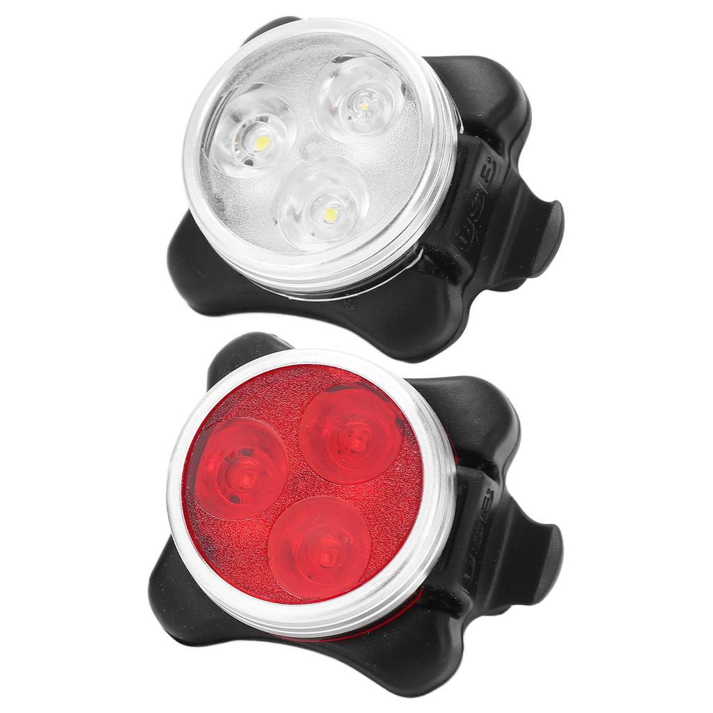 2 Pcs Mountain Bike Headlight and Tail Light Waterproof Lightweight Full Enclosure Design Cycling Warning Equipment
