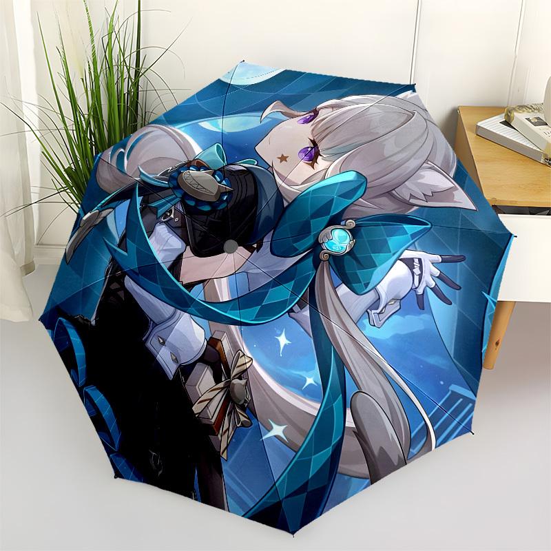 Anime Character, Fantasy Art Automatic Opening and Closing, 8 rib Structure Portable Umbrella, Suitable for Men and Women in All Seasons Pe