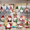 24pcs/set Pendants Gift Hemp Rope Santa Claus Wooden Hanging X'mas DIY Ornaments Holiday Supplies