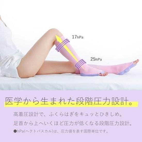 Тонкие компрессионные носки Slim Walk Быстрое восстановление S-M Розово-фиолетовые Для домашнего использования Спросите врачей Икры Стопы Подошва Пальцы ног