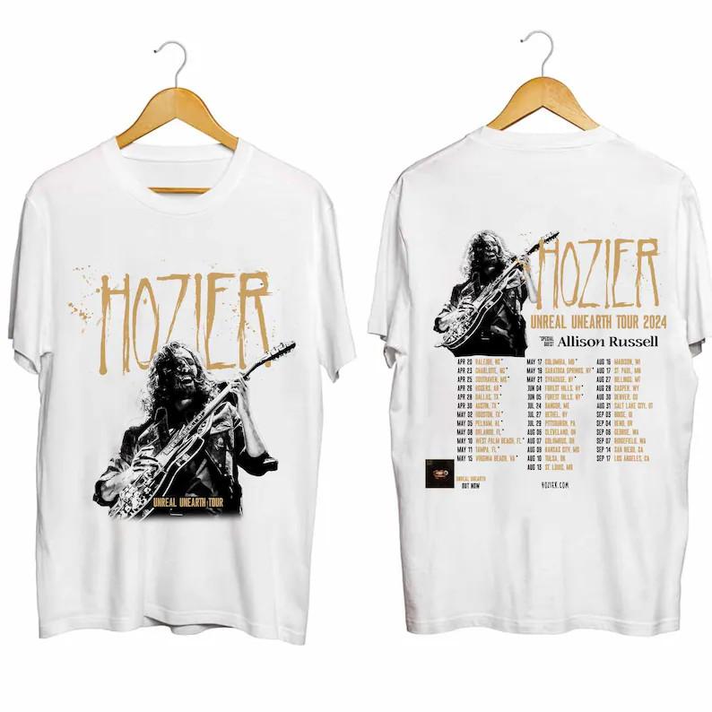 Hozier 2024 Tour Vintage Shirt, Hozier Unreal Unearth Tour 2024 Shirt Unisex T-Shirt