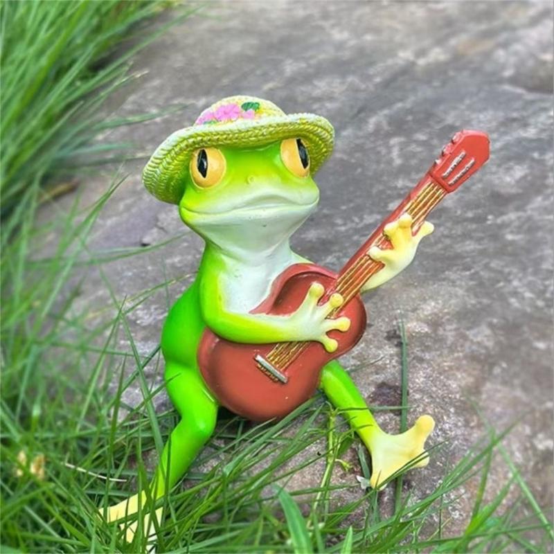 Miniature Garden Frogs Statues Resin Animal Figurines for Outdoor Lawn Garden Decors Nordics Table Centrepieces Gift