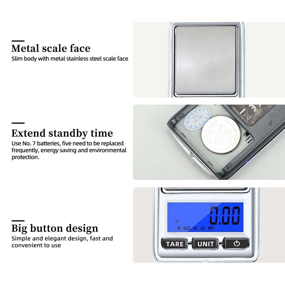 Mini Electronic Scales 0.01g 200g High Precision Portable Digital Pocket Scale for Jewelry Gold Sterling Silver Balance Gram