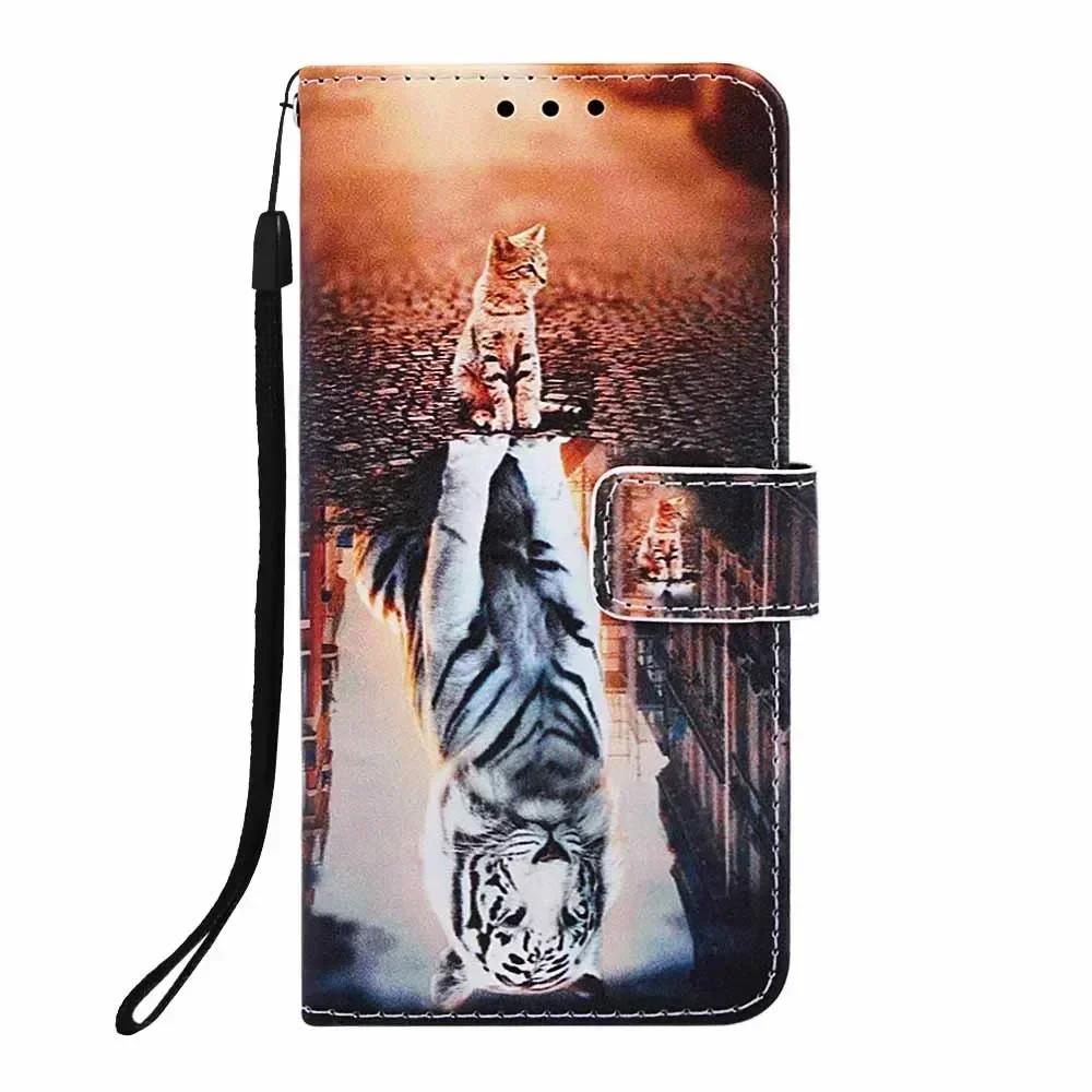 Милый painted кожаный чехол-книжка на For Samsung Galaxy M13 M12 A12 A13 A22 A22S A32 A52 A52S A72 A73 Кошелек Подставка Обложка-книга Ремешок