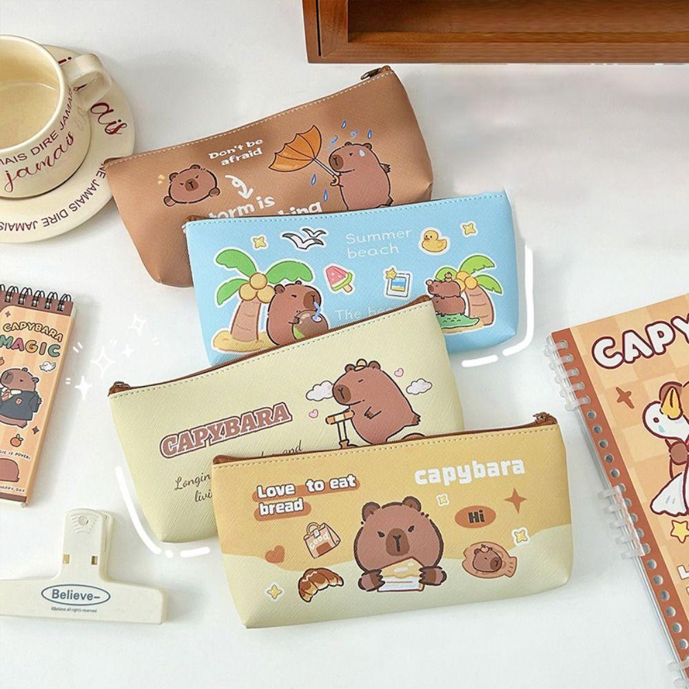 Kawaii Пенал Capybara Канцелярский Мешочек Для Хранения Милая Ручка Сумка Студент
