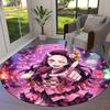 Demon Slayer Kimetsu No Yaiba Round Area Rug Carpet Rug For Living Room Bedroom Sofa Playroom Decor Nonslip Floor Mat
