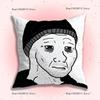Покрышка на подушку Wojak Soyjak Its Over Смешной мем Мультяшная декоративная для дивана Домашняя Двусторонняя печать Короткий плюш Милая наволочка